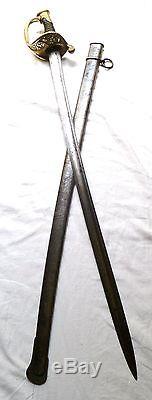 1845 M. ANTIQUE FRENCH ARMY OFFICER'S SWORD WWI SABRE Similar to American M1850
