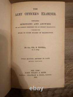 1901 Army Officer's Examiner Antique Book INSCRIBED WWI Coast Artillery Captain