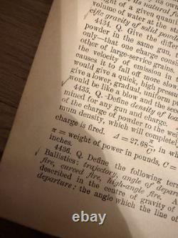 1901 Army Officer's Examiner Antique Book INSCRIBED WWI Coast Artillery Captain