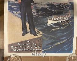 1909 World War I Navy Recruitment Poster 32X23