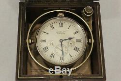 1910 Waltham Lever Escapement 8 day Chronometer Watch Clock Gimbal Case with Key
