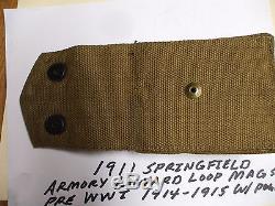 1911 SPRINGFIELD WWI ERA (2) LANYARD LOOP MAGAZINES / WITH POUCH (Rare)