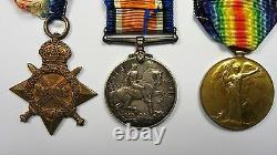 1914-15 Star, British War Medal 1914-18 and Victory Medal 1914-19