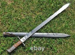 1914 Switzerland Germany WWI Sawback Bayonet Dagger Knife Scabbard NEUHAUSEN