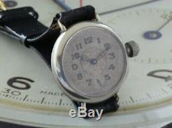 1915 Dated WW1 Original Omega Trench Watch Great Case, Lugs & Movement