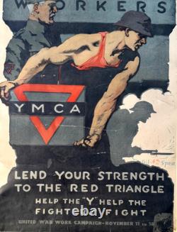 1916 Rare World War One Original Print 32x 26 double mat on archival backing