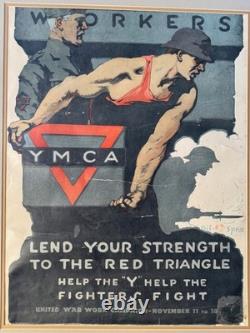 1916 Rare World War One Original Print 32x 26 double mat on archival backing