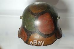 1916 STAHLHELM GERMAN WWI M1916 HELMET with 1918 CAMOUFLAGE Original camo helmet
