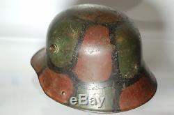 1916 STAHLHELM GERMAN WWI M1916 HELMET with 1918 CAMOUFLAGE Original camo helmet