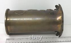 1917 WWI ASC British Army Service Corps Heavy Brass Vase