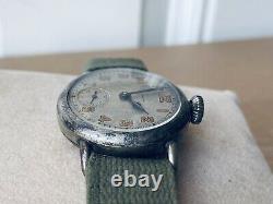 1917 WWI ELGIN Military Trench Watch 8-17 Dated Dial FAHYS OreSilver Case