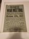 1917 WWI Patriotic War Meeting Poster (Original)