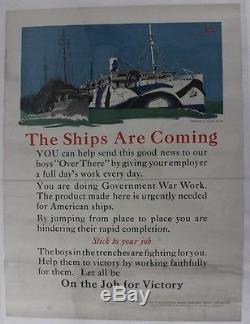 1917 WWI Propaganda Poster Shoot Ships to Germany World War One Bonds Recruitmen