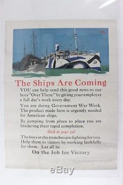 1917 WWI Propaganda Poster Shoot Ships to Germany World War One Bonds Recruitmen