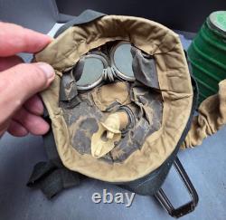 1918 British WWI Small Box Respirator Gas Mask 87th Division Carrier Bag/Caniste