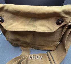 1918 British WWI Small Box Respirator Gas Mask 87th Division Carrier Bag/Caniste