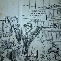 1918 Original Hand-drawn Walt Mcdougall World War I Cartoon Fort Meade Recruits
