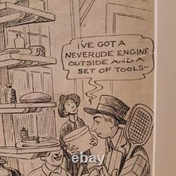 1918 Original Hand-drawn Walt Mcdougall World War I Cartoon Fort Meade Recruits