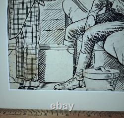 1918 Original Hand-drawn Walt Mcdougall World War I Cartoon Fort Meade Recruits