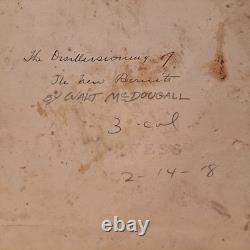 1918 Original Hand-drawn Walt Mcdougall World War I Cartoon Fort Meade Recruits