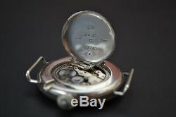 1918 Rolex 40mm antique men's WW1 trench watch solid silver military