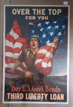 1918 WWI Over the Top For You Original Poster by Reisenberg 20 X 30