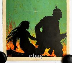 1918 WWI Poster Remember Belgium Ellsworth Young Fourth Liberty Loan Propaganda