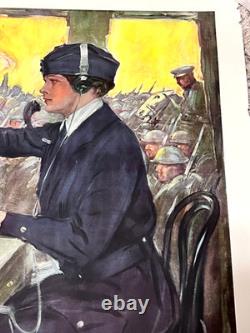 1918 YWCA United War Work Campaign Back Our Girls Over There F. Underwood 28x21