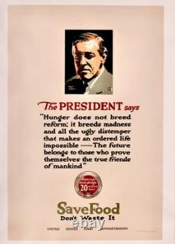1918 /original Wwi Poster / The President Says. / Linen Backed / Food /wilson