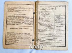 1919 WWI France Service Livret Booklet