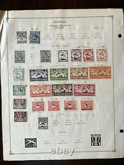 1921-23 Danzig Germany Stamps Lot On Album Page Official, Postage Due Most Mint