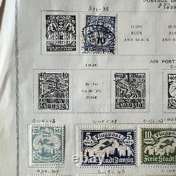 1921-23 Danzig Germany Stamps Lot On Album Page Official, Postage Due Most Mint
