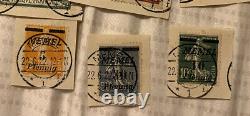 1922 Germany Occupation Memel Stamp Lot On Paper With Son Cancels, 9 Different