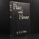 1935 Peace With Honour by A. A. Milne Antique Military History Book 4th Edition