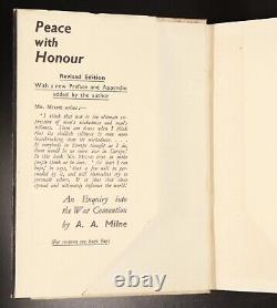 1935 Peace With Honour by A. A. Milne Antique Military History Book 4th Edition