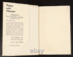 1935 Peace With Honour by A. A. Milne Antique Military History Book 4th Edition