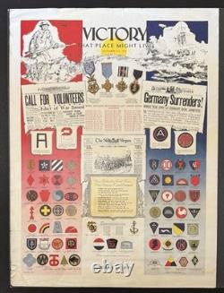 1936 Victory That Peace Might Live WWI Foreman & Clark Poster Army Insignia