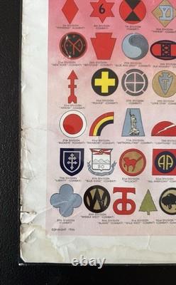 1936 Victory That Peace Might Live WWI Foreman & Clark Poster Army Insignia
