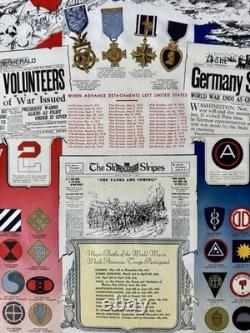1936 Victory That Peace Might Live WWI Foreman & Clark Poster Army Insignia