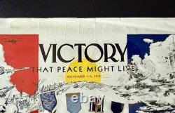 1936 Victory That Peace Might Live WWI Foreman & Clark Poster Army Insignia