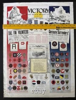 1936 Victory That Peace Might Live WWI Foreman & Clark Poster Army Insignia
