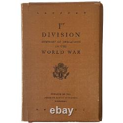 1ST DIVISION SUMMARY OF OPERATIONS IN THE WORLD WAR Maps & Summary 1933 Military