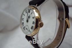 29 Gents Vintage WW1 9ct Gold Officers Trench Mechanical Wrist Watch