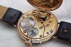 29 Gents Vintage WW1 9ct Gold Officers Trench Mechanical Wrist Watch