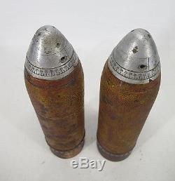 2 Antique WWI Era German Inert Military Artillery Anti Personnel Bombshells yqz