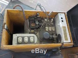 2 US WW1 FIELD TELEPHONE SIGNAL CORPS MORSE KELLOGG model 1917 ALL ORIGINAL