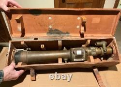 #319 Us Army Ww1/ww2 Telescope M1910a1 In Leather Case Gurley Troy New York
