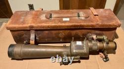 #319 Us Army Ww1/ww2 Telescope M1910a1 In Leather Case Gurley Troy New York