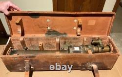 #319 Us Army Ww1/ww2 Telescope M1910a1 In Leather Case Gurley Troy New York