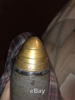 3Inch cannon Shell. TRENCH ART Artillery Shell SAFE INERT ART WW1 WW2
